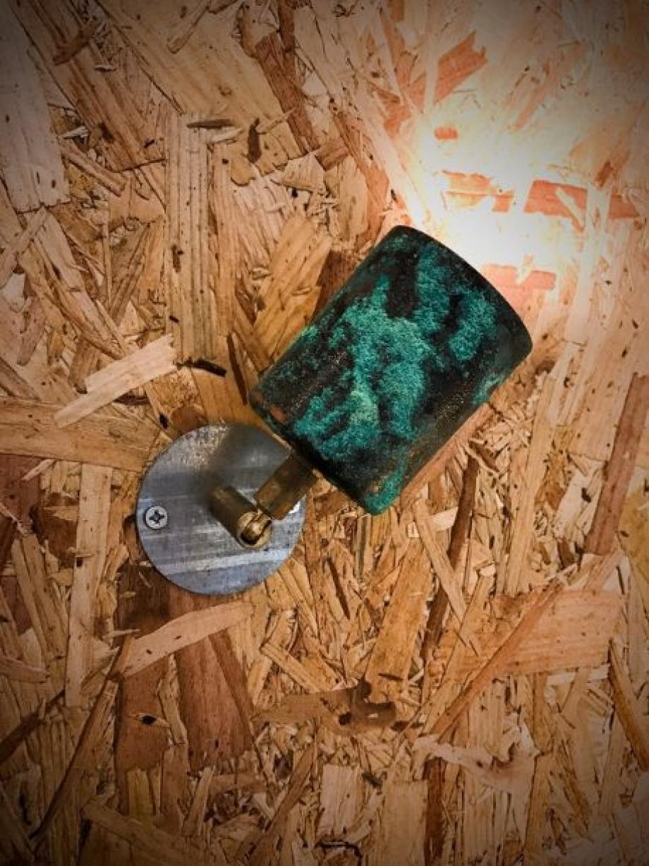 Conduit box light fitting verdigris copper adjustable spot